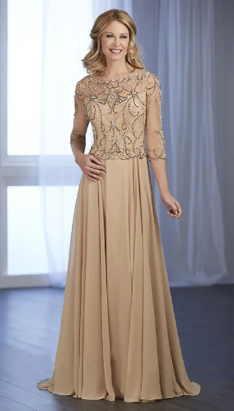 Christina Wu Elegance - 17846SC Beaded Illusion Bateau Peplum Dress