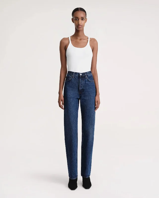 SCOOP NECK RIB TANK / WHITE Boxy Fit Fitted Loose