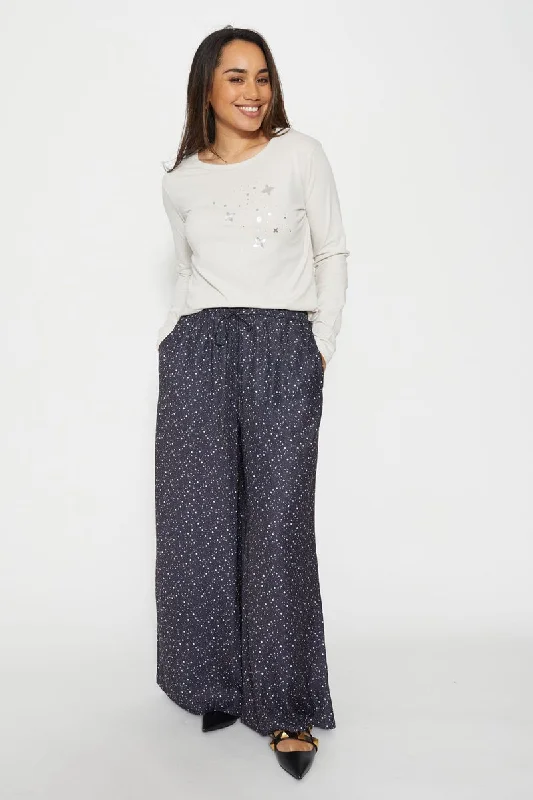 Stella + Gemma - Silver Stars - Long Sleeve Tee Striped Floral Plaid