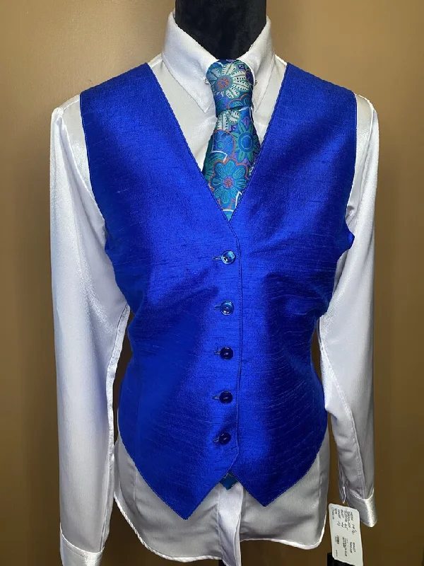 BLUE DUPIONI VEST BLUE RIBBON BOUTIQUE