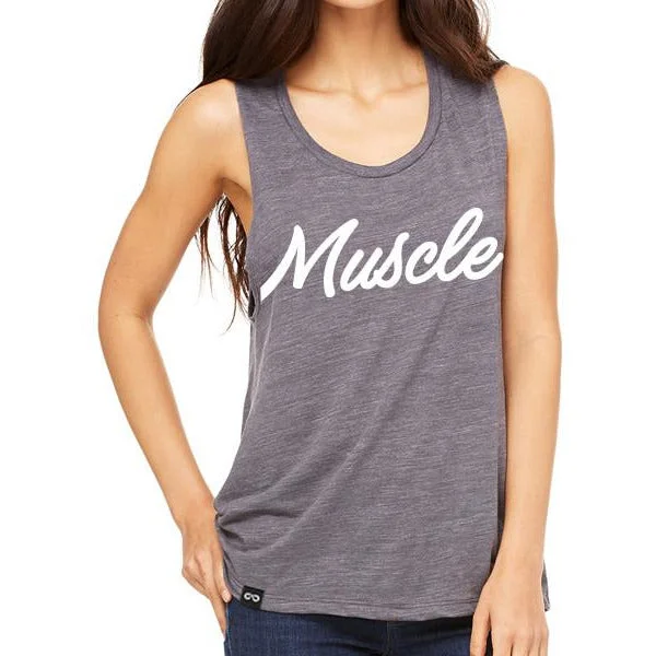 Women's Flowy MUSCLE Tank (Grey)