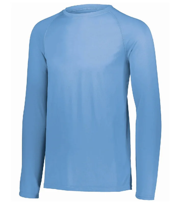 Augusta Sportswear Unisex Attain Wicking Long Sleeve Rash Guard Columbia Blue Quick-Dry UV Shirt