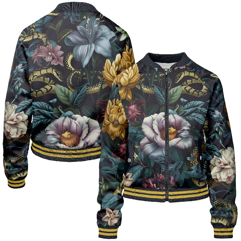 Botanic Realm Women bomber jacket Premium Cashmere Bomber