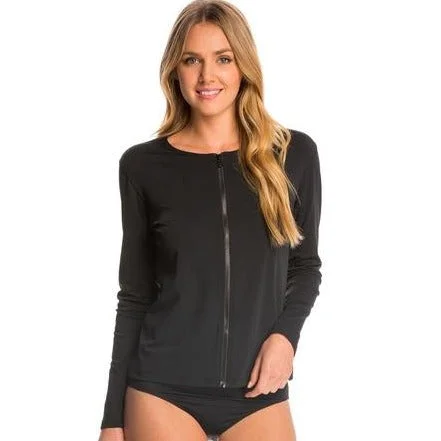 Dolfin Aquashpe Zip Front Swim Jacket- Black