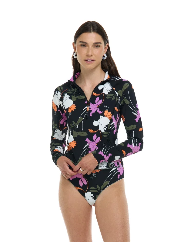 Dreamy Raelynn Long Sleeve Rashguard - Black / Dreamy Mesh Panel Jacket