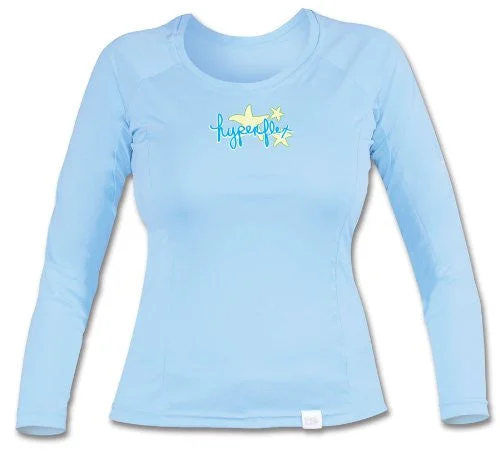 Hyperflex Women's Long Sleeve Watershirt - Sky Blue (Size 10) Sun Block Windbreaker