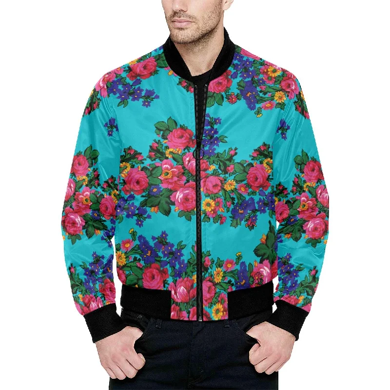 Kokum's Revenge-Sky Unisex Heavy Bomber Jacket with Quilted Lining