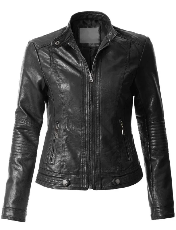 Koza Leathers Women's Real Lambskin Leather Bomber Jacket KW303 Bright Neon Bomber