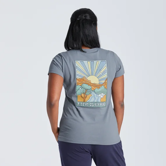 Women's Canyon Scene Short-Sleeve Crusher Tee - Stone Blue