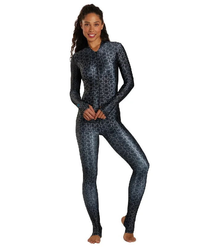 SlipIns Spotted Eagle Ray Zippered Unitard Navy Eagle Ray